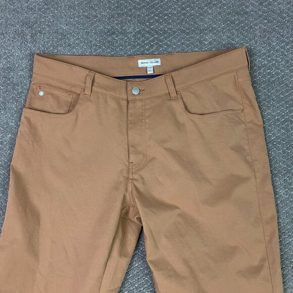Peter Millar EB66 Pants Men's 36 x 30 Brown Classic Fit Chino Stretch golf - Picture 2 of 15